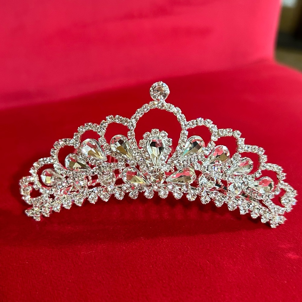 Tiara Rhinestone Silver Crown NWT
